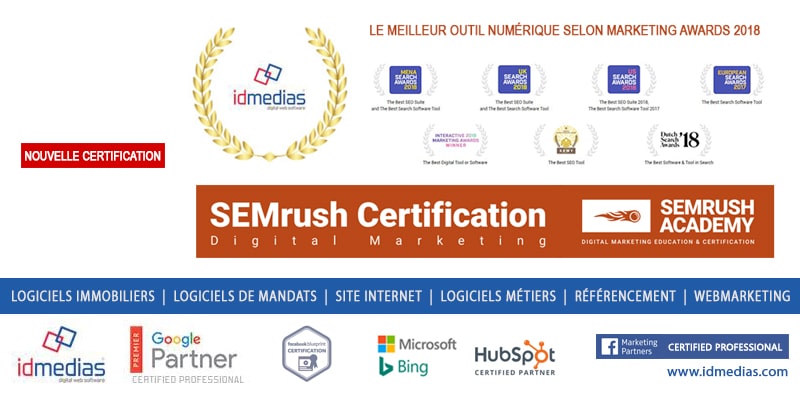 Idmedias certifiée SEMrush le meilleur du marketing digital
